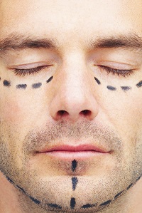 Cosmetic Courses; picture showing close up of man with facial markings
