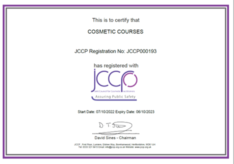 JCCP certificate for website